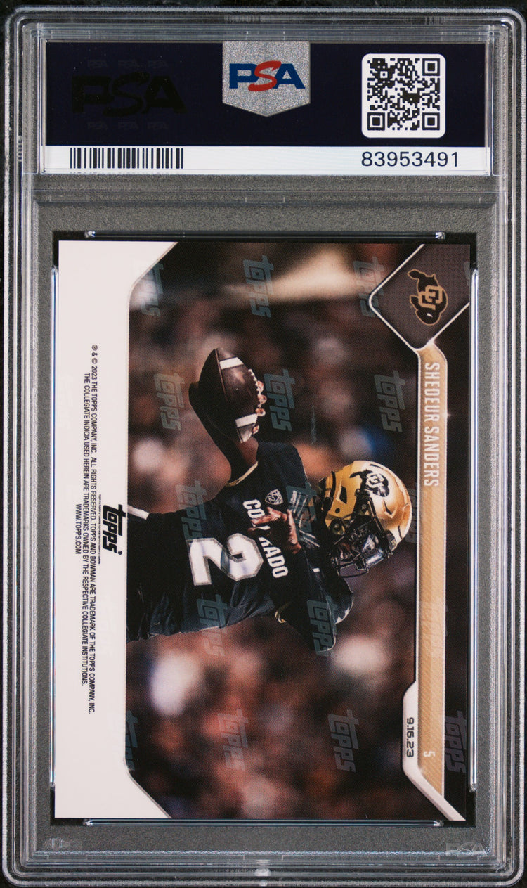 Graded 2023 Topps Bowman U Now Shedeur Sanders #5 Rookie RC Football Card PSA 10 Gem Mint