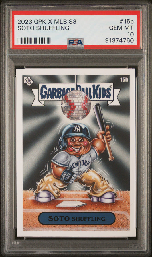Graded 2023 Topps Garbage Pail Kids Juan Soto #15B Soto Shuffling Baseball Card PSA 10 Gem Mint