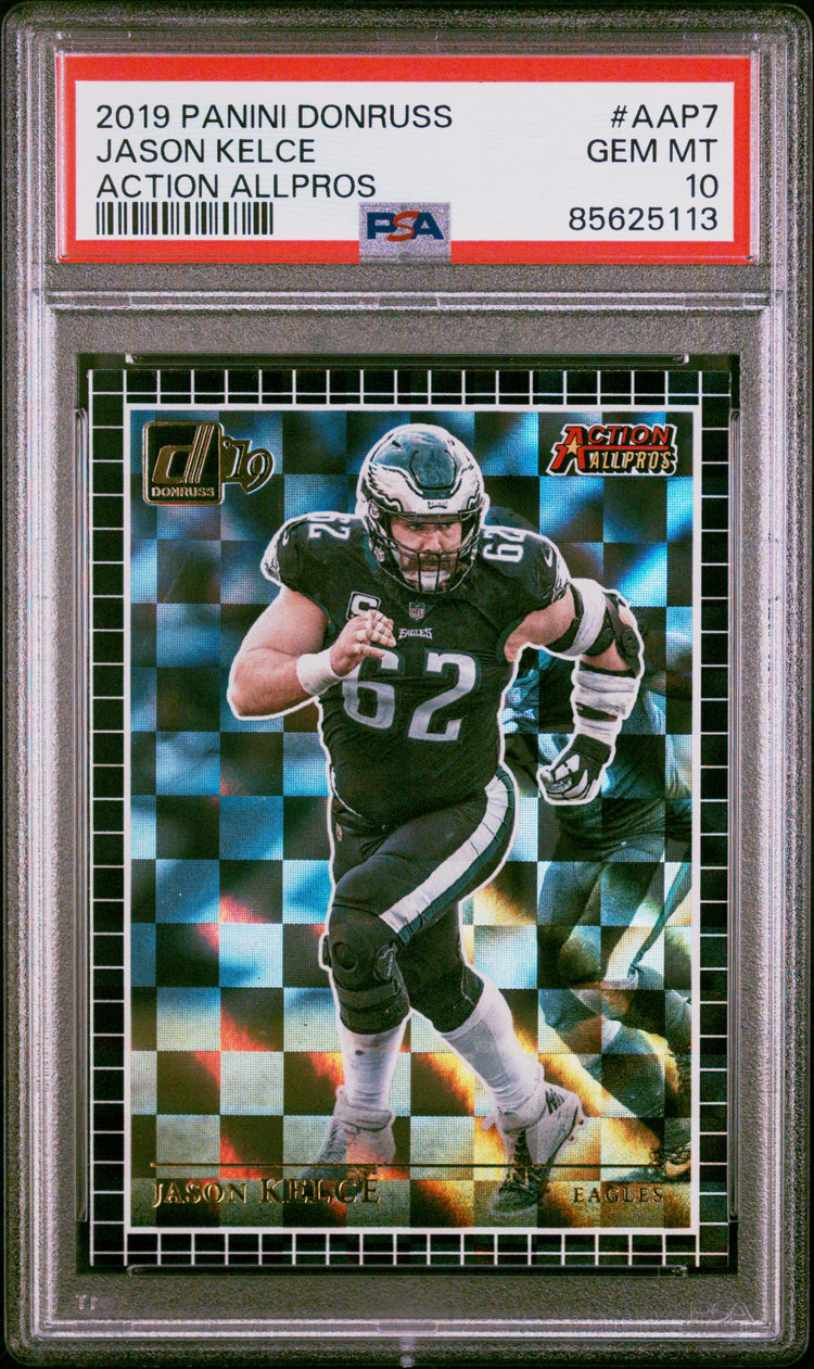 Graded 2019 Panini Donruss Jason Kelce #AAP7 Action Allpros Football Card PSA 10 Gem Mint