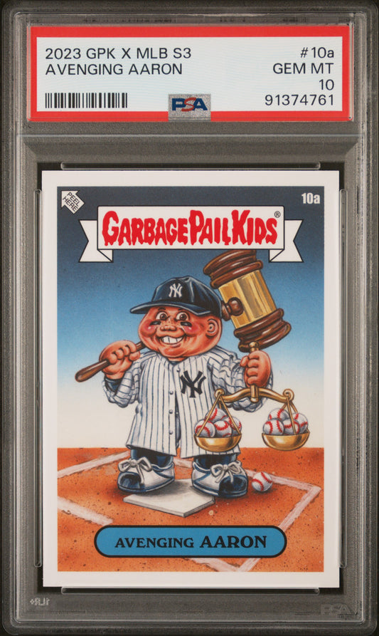 Graded 2023 Topps Garbage Pail Kids Aaron Judge #10A Avenging Aaron Baseball Card PSA 10 Gem Mint