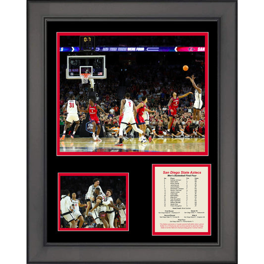 Framed San Diego State Aztecs Lamont Butler 2023 Final Four Buzzer Beater College Basketball 11"x14" Three Photo Collage