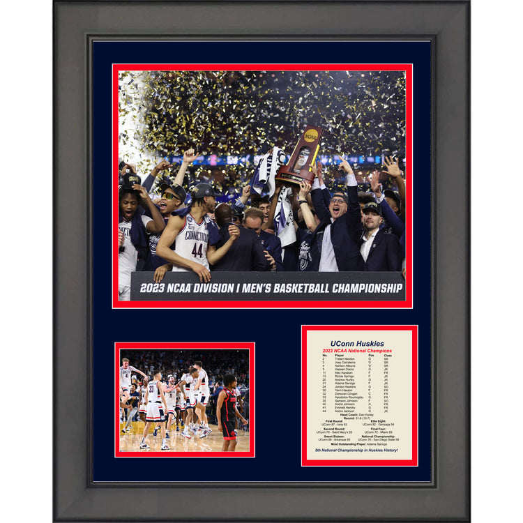 Framed UConn Huskies 2023 NCAA National Champions 11"x14" College Basketball Three Photo Collage