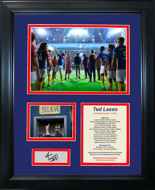 Framed Ted Lasso Jason Sudeikis Facsimile Laser Engraved Signature Auto AFC Richmond Soccer TV Series 11"x14" Photo Sig Collage