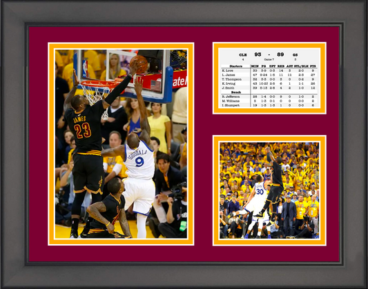 Framed Cleveland Cavaliers 14x11 2016 NBA Champions Collage Photo Professionally Matted