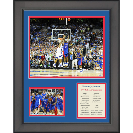 Framed Kansas Jayhawks 2008 National Champions Mario Chalmers MVP NCAA Basketball 11"x14" Three Photo Collage