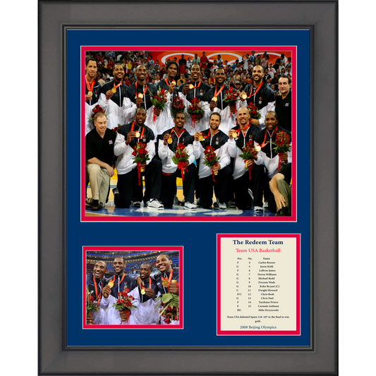 Framed 2008 Redeem Team USA Beijing Olympics Basketball 11"x14"Three Photo Collage