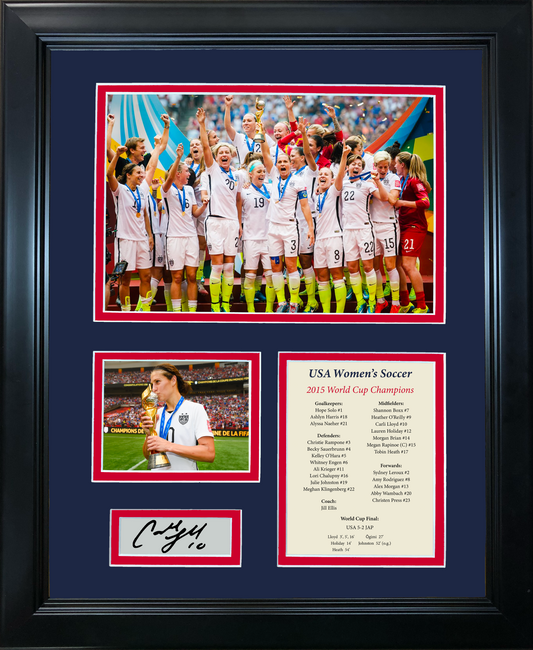 Framed USA 2015 World Cup Champions Carli Lloyd Facsimile Laser Engraved Signature Auto Soccer Futbol 11"x14" Photo Sig Collage