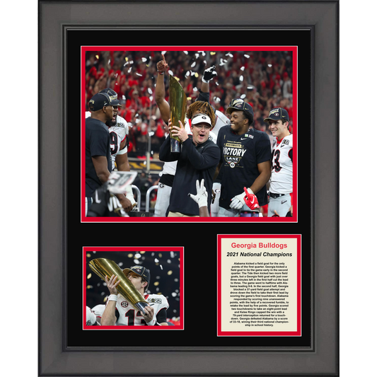 Framed Georgia Bulldogs 2021 National Championship Stetson Bennett MVP College Football 11"x14" Three Photo Collage