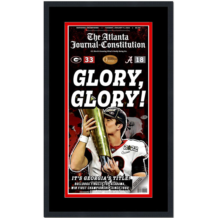 Framed The Atlanta Journal Constitution Georgia Bulldogs 2021 NCAA National Champions 17x27 Newspaper Cover Photo Professionally Matted V1