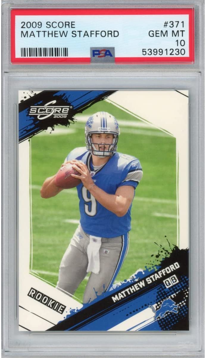 Graded 20019 Score Matthew Stafford #371 Rookie RC Football Card PSA 10 Gem Mint