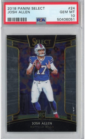 Graded 2018 Panini Select Josh Allen #24 Rookie RC Football Card PSA 10 Gem Mint