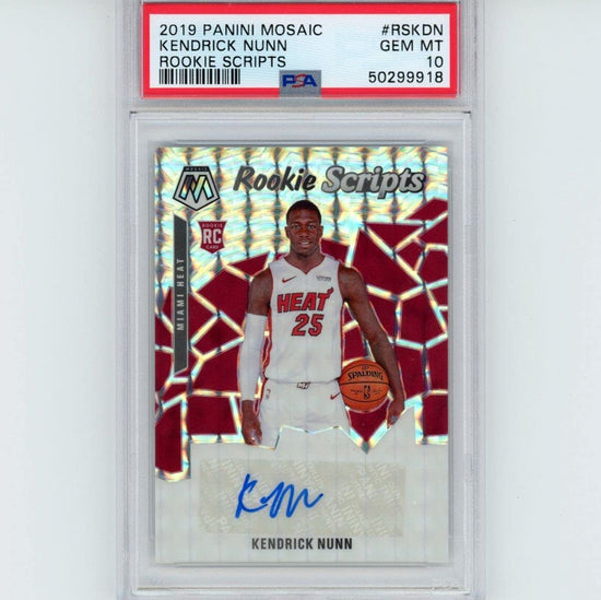 Graded 2019-20 Panini Mosaic Kendrick Nunn #RSKDN Rookie RC Scripts Basketball Auto Card PSA 10 Gem Mint