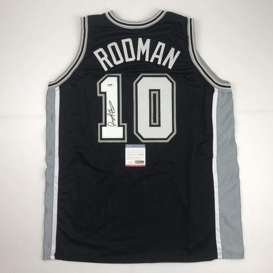 Autographed/Signed Dennis Rodman San Antonio Black Basketball Jersey PSA/DNA COA