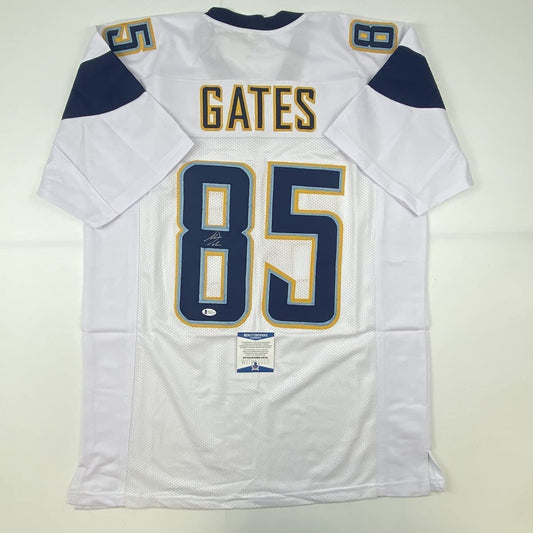 Autographed/Signed Antonio Gates Los Angeles LA Powder Blue Football Jersey Beckett BAS COA