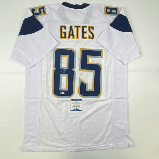 Autographed/Signed Antonio Gates Los Angeles LA Powder Blue Football Jersey Beckett BAS COA