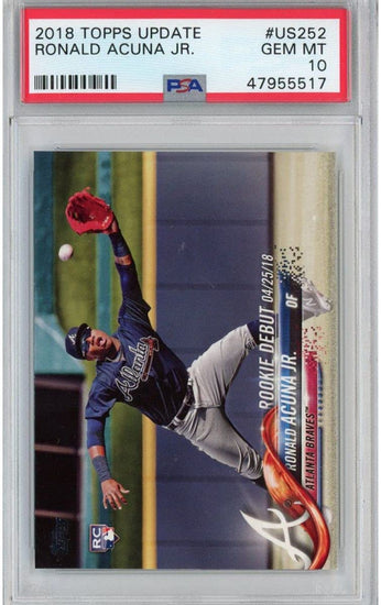 Graded 2018 Topps Update Ronald Acuna Jr. #US252 Rookie RC Baseball Card PSA 10 Gem Mint