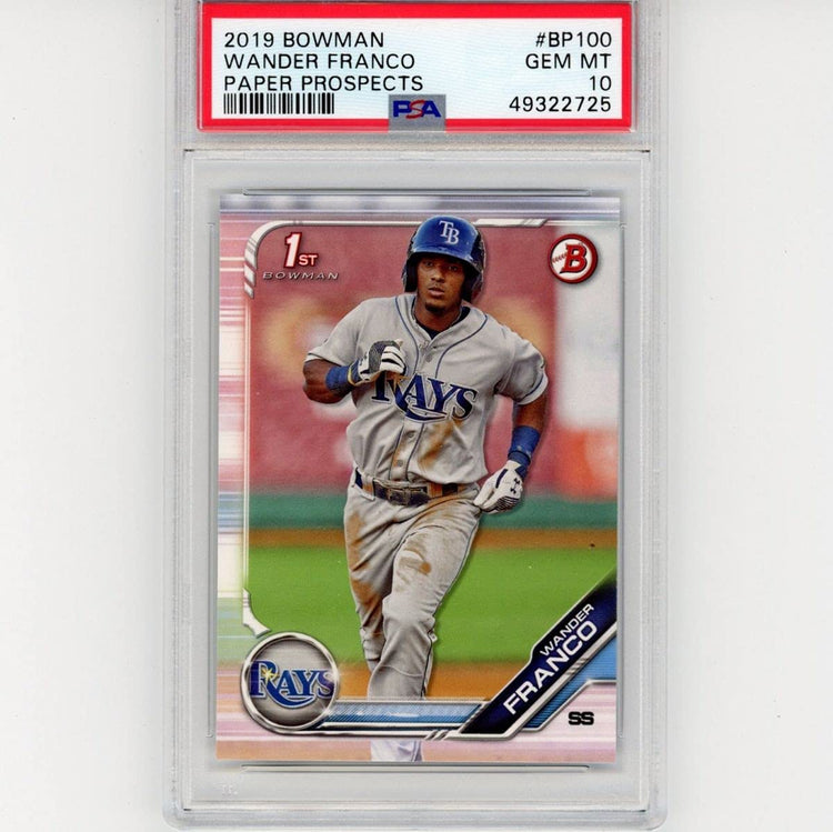 Graded 2019 Bowman Paper Prospects Wander Franco #BP100 Rookie RC Baseball Card PSA 10 Gem Mint