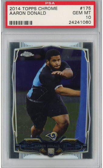 Graded 2014 Topps Chrome Aaron Donald #175 Rookie RC Football Card PSA 10 Gem Mint