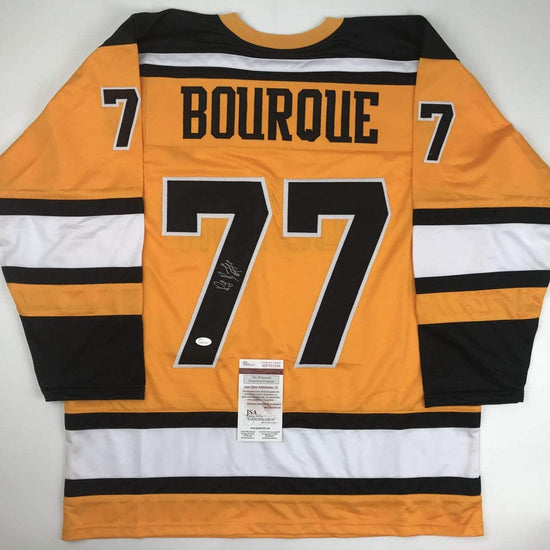 Autographed/Signed Ray Bourque Boston Yellow Hockey Jersey JSA COA