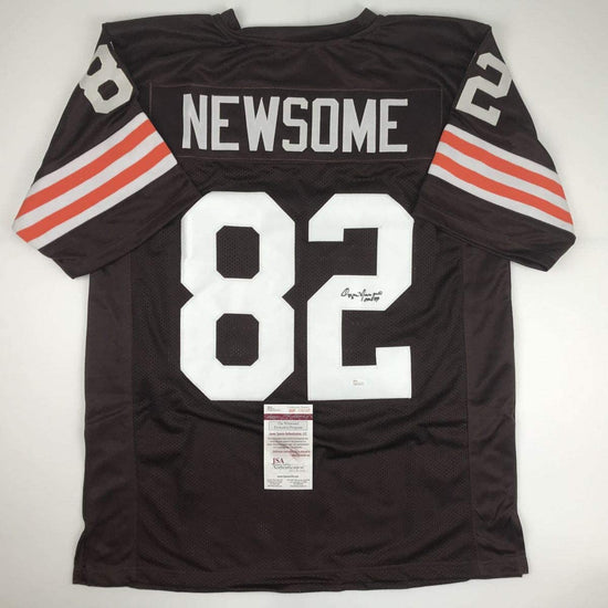 Autographed/Signed Ozzie Newsome HOF 99 Cleveland Football Brown Jersey JSA COA