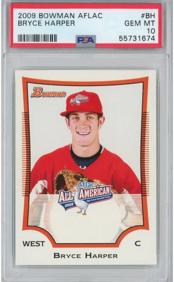 Graded 2009 Bowman Aflac Bryce Harper #BH Rookie RC Baseball Card PSA 10 Gem Mint