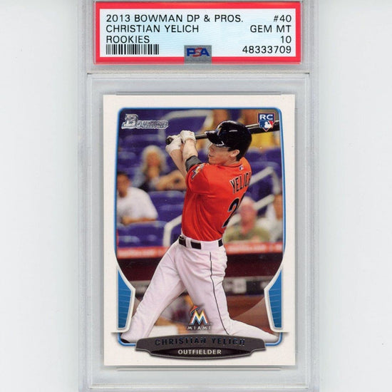 Graded 2013 Bowman Draft Picks & Prospects Christian Yelich #40 Rookie RC Baseball Card PSA 10 Gem Mint
