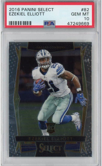 Graded 2016 Panini Select Ezekiel Elliott #82 Rookie RC Football Card PSA 10 Gem Mint