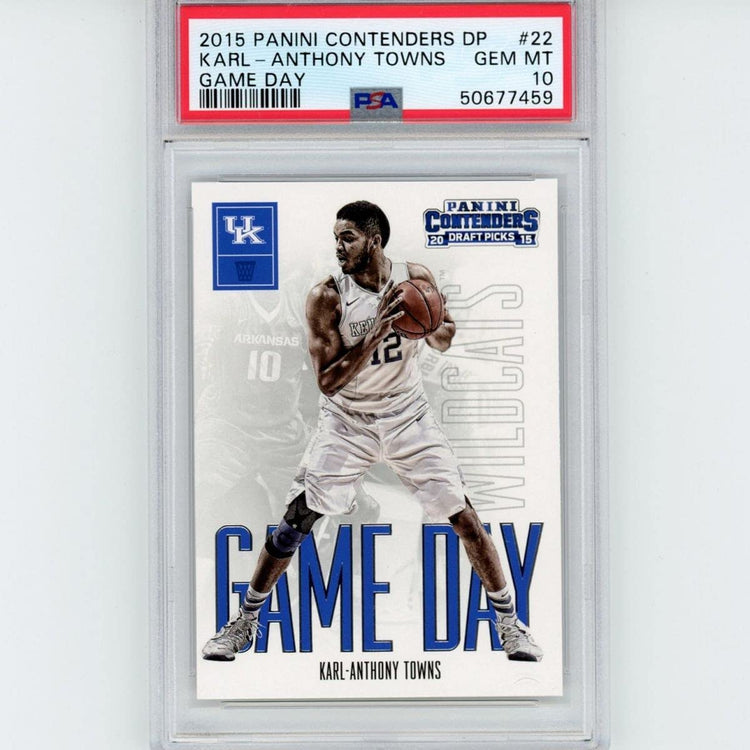 Graded 2015-16 Panini Contenders DP Draft Picks Karl-Anthony Towns #22 Game Day Rookie RC Basketball Card PSA 10 Gem Mint