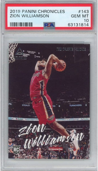 Graded 2019-20 Panini Chronicles Zion Williamson #143 Rookie RC Basketball Card PSA 10 Gem Mint