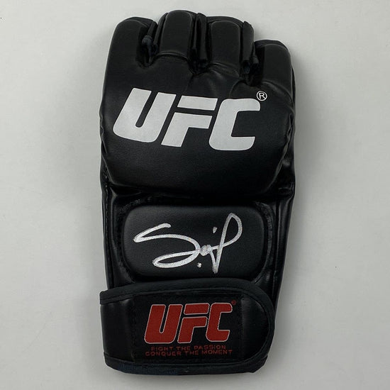 Autographed/Signed Francis Ngannou UFC MMA Black Fighting Glove Beckett BAS COA Auto