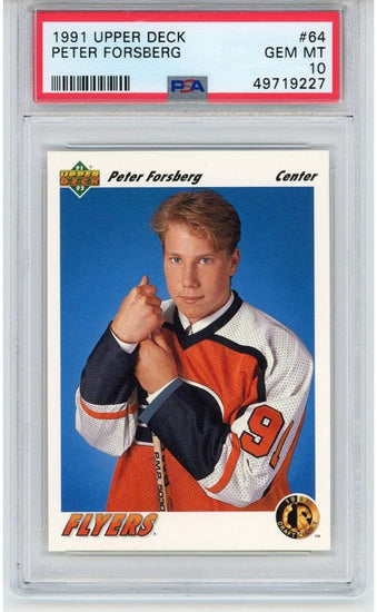 Graded 1990-91 Upper Deck UD Peter Forsberg #64 Rookie RC Hockey Card PSA 10 Gem Mint