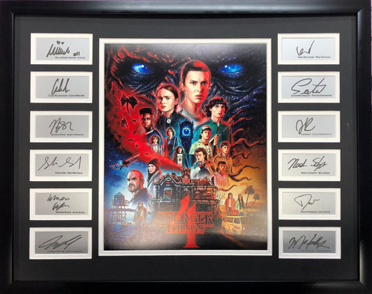 Framed Stranger Things Season 4 Laser Engraved Facsimile Autographs Photo 20x25 Professionally Matted