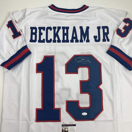 Autographed/Signed Odell Beckham Jr. New York Color Rush Football Jersey JSA COA