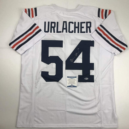 Autographed/Signed Brian Urlacher Chicago Retro White Football Jersey JSA COA