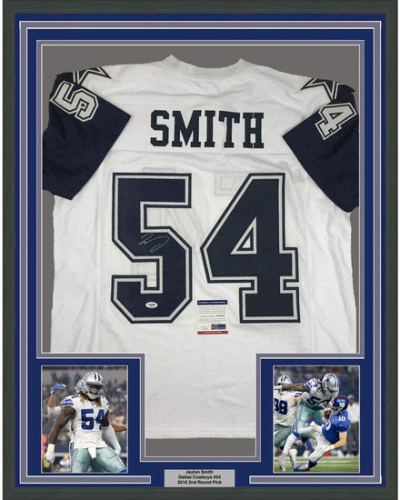 Framed Autographed/Signed Jaylon Smith 35x39 Dallas Color Rush Football Jersey PSA/DNA COA