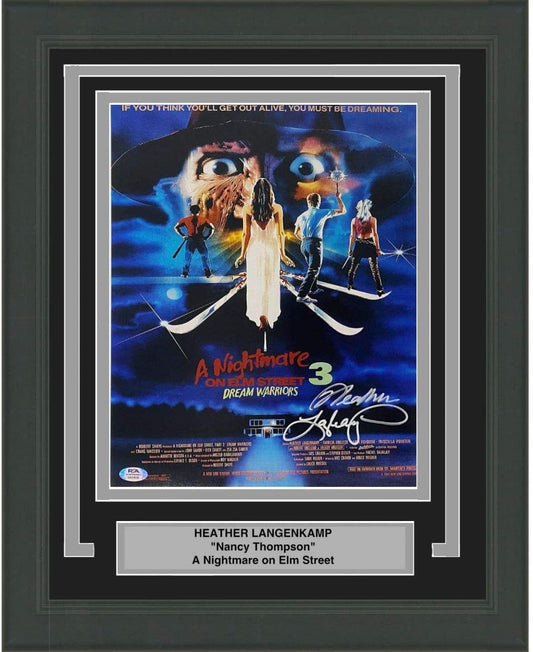 Framed Autographed/Signed Heather Langenkamp A Nightmare on Elm Street 3 11x14 Movie Poster Photo PSA/DNA COA