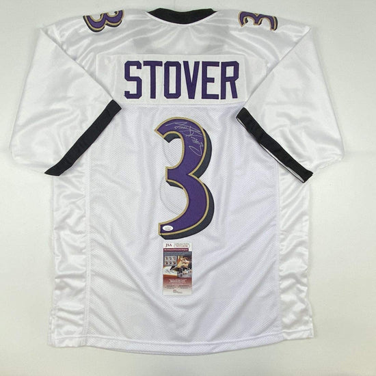 Autographed/Signed Matt Stover Baltimore White Football Jersey JSA COA