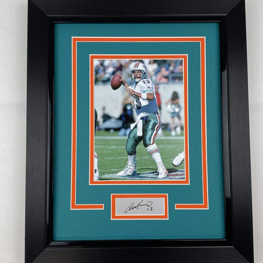 Framed Dan Marino Facsimile Laser Engraved Signature Auto Miami Dolphins 14x17 Football Photo