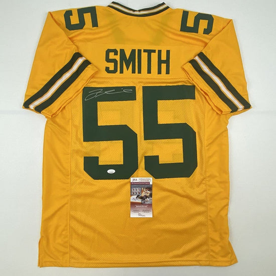 Autographed/Signed Za'Darius Smith Green Bay Yellow Football Jersey JSA COA