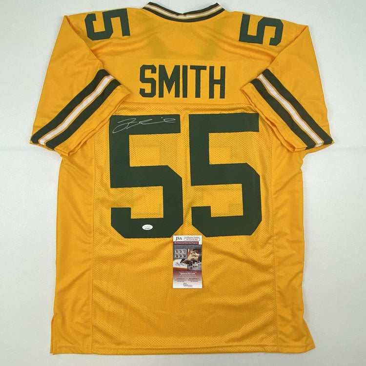 Autographed/Signed Za'Darius Smith Green Bay Yellow Football Jersey JSA COA