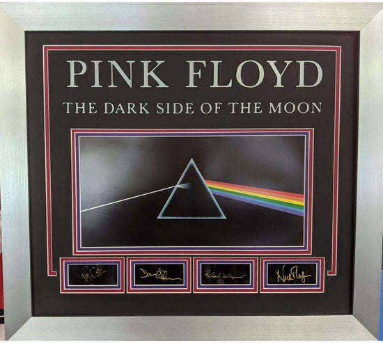 Framed Pink Floyd Laser Engraved Facsimile Autographs The Dark Side of the Moon Album Photo Professionally Matted
