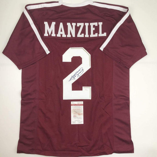 Autographed/Signed Johnny Manziel Texas A&M Maroon College Football Jersey JSA COA