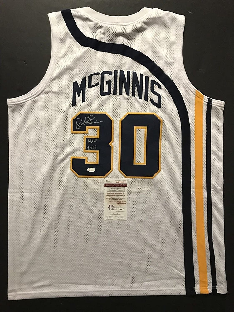 Autographed/Signed George McGinnis"HOF 17" Indiana White Basketball Jersey JSA COA