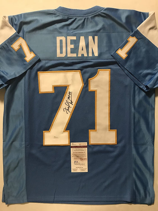 Autographed/Signed Fred Dean"HOF 08" San Diego Powder Blue Football Jersey JSA COA