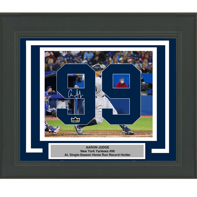 Framed Aaron Judge Facsimile Autographed Jersey Number 20x24 New York Yankees Reprint Laser Auto Baseball Photo