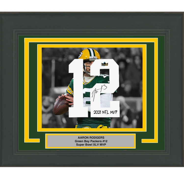 Framed Aaron Rodgers Facsimile Autographed Inscribed Jersey Number 23x21 Green Bay Packers Reprint Laser Auto Football Photo
