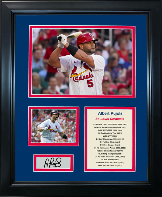 Framed Albert Pujols 700 Homeruns HOF Facsimile Laser Engraved Signature Auto St. Louis Cardinals Baseball 11"x14"Photo Sig Collage