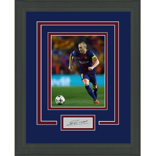 Framed Andres Iniesta Facsimile Laser Engraved Signature Auto Barcelona 11x14 Soccer Futbol Photo