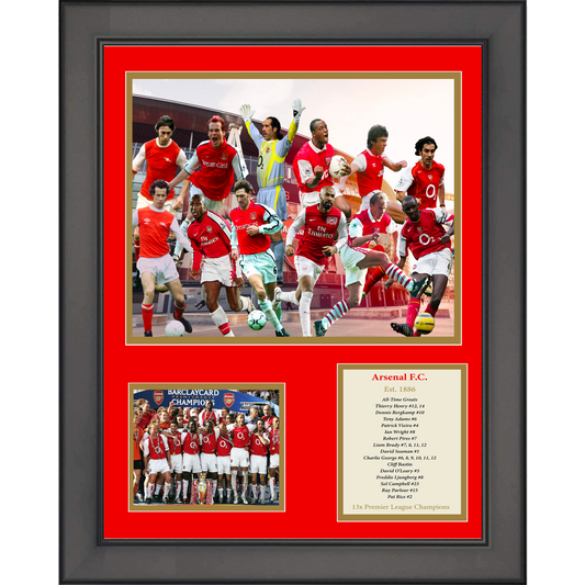 Framed Arsenal F.C. All-Time Greats Legends 11"x14" Futbol Soccer Three Photo Collage