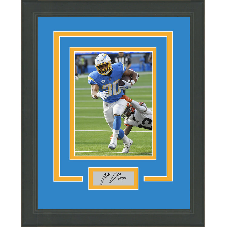 Framed Austin Ekeler Facsimile Laser Engraved Signature Auto Los Angeles Chargers 11x14 Football Photo